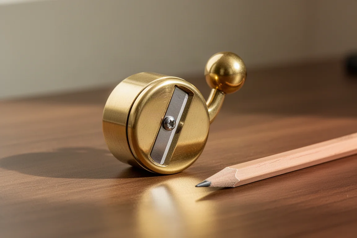 M+R Brass Handheld Sharpener product image
