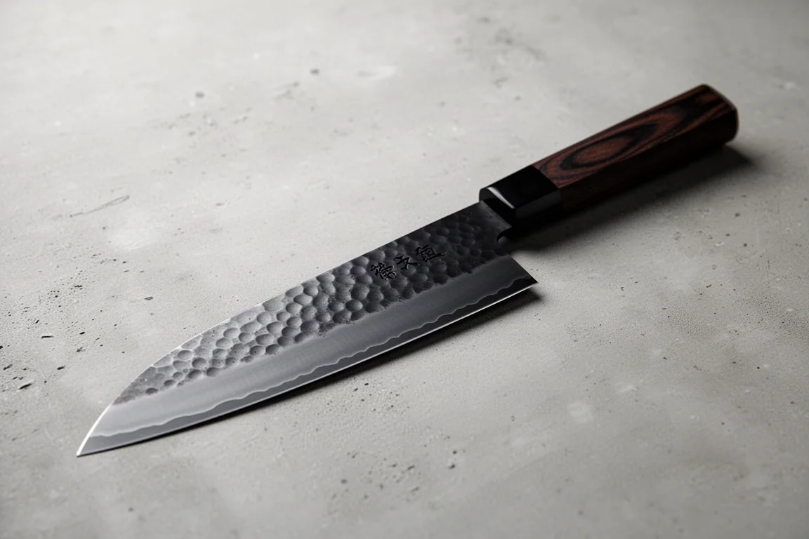 Mutsumi Hinoura Shirogami Kurouchi Tsuchime Gyuto 210mm product image
