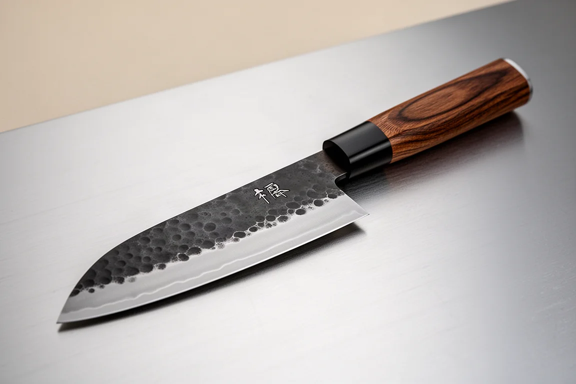 Mutsumi Hinoura Tsuchime Kurouchi Santoku 180mm product image
