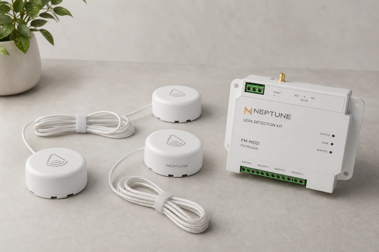 Neptune Apex 控制器，背景為造浪馬達與水族箱