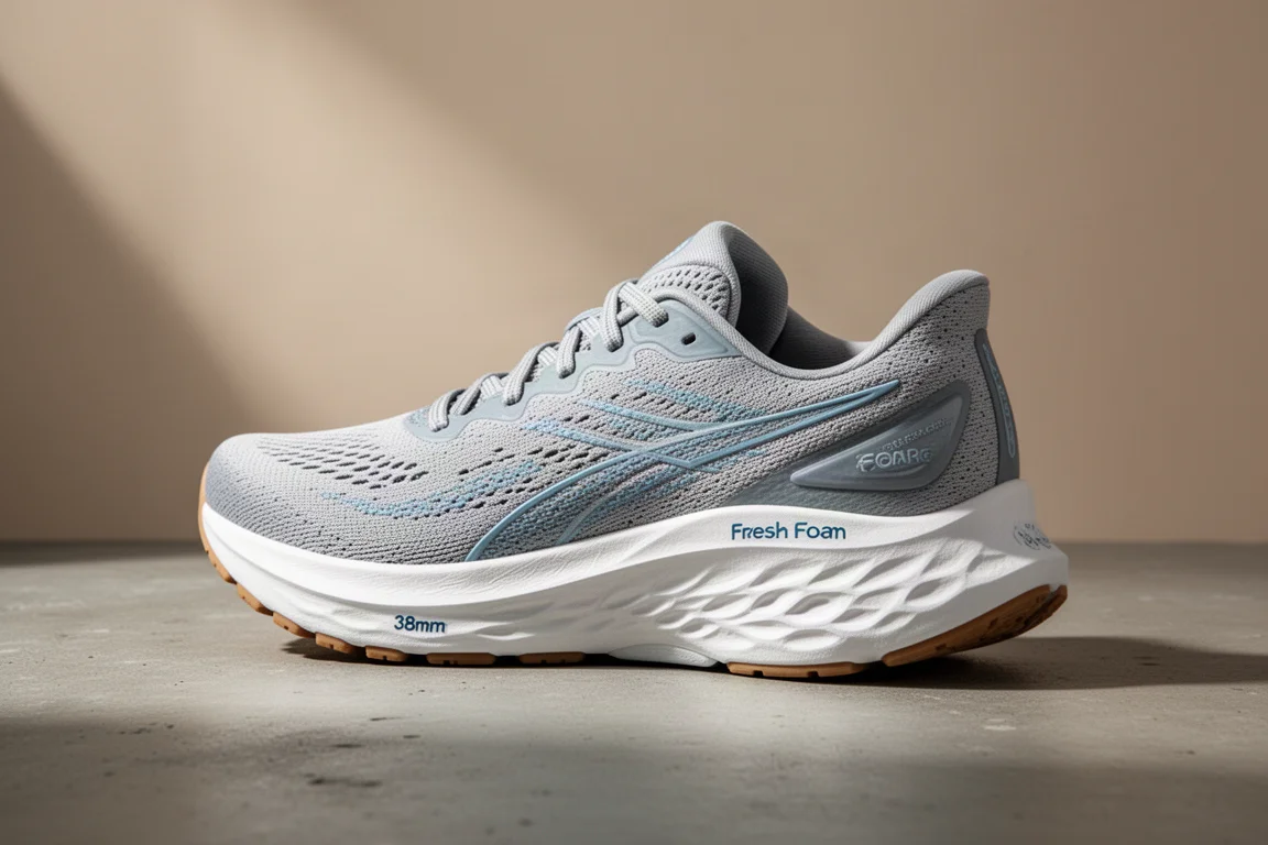 New Balance 1080 V14 running shoe angled on a matte concrete surface