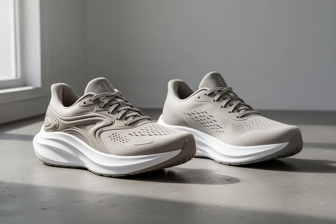 New Balance 1080 V15 and V14 running shoes side by side on concrete