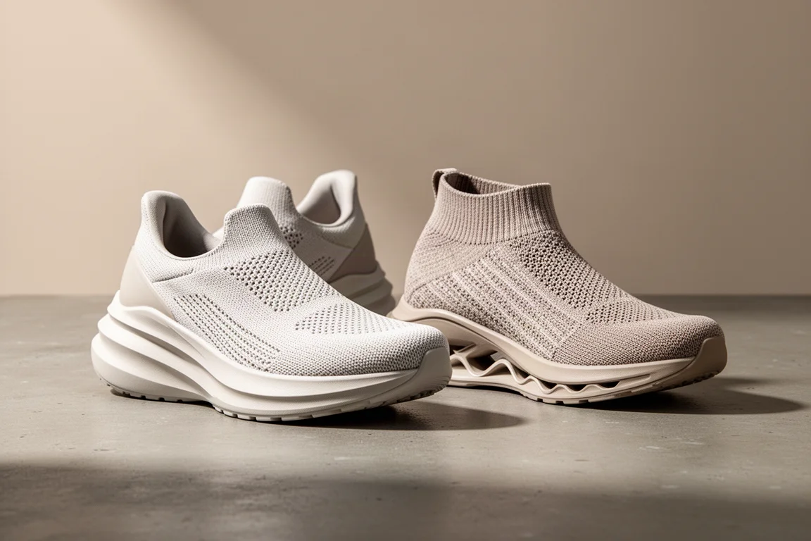 New Balance Balos and Mizuno Neo Vista running shoes side by side on concrete
