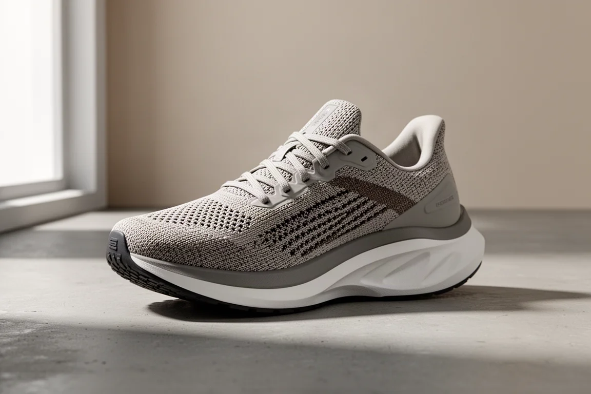 New Balance Ellipse 跑鞋放置在霧面混凝土表面上