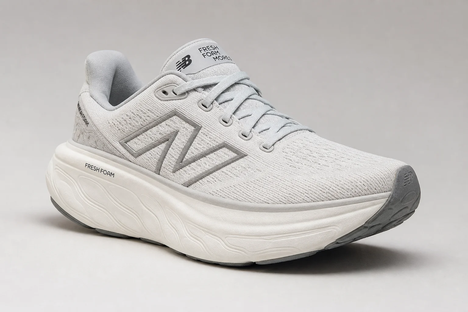 Colección de zapatillas de running para corredores pesados dispuestas sobre una superficie de hormigón
