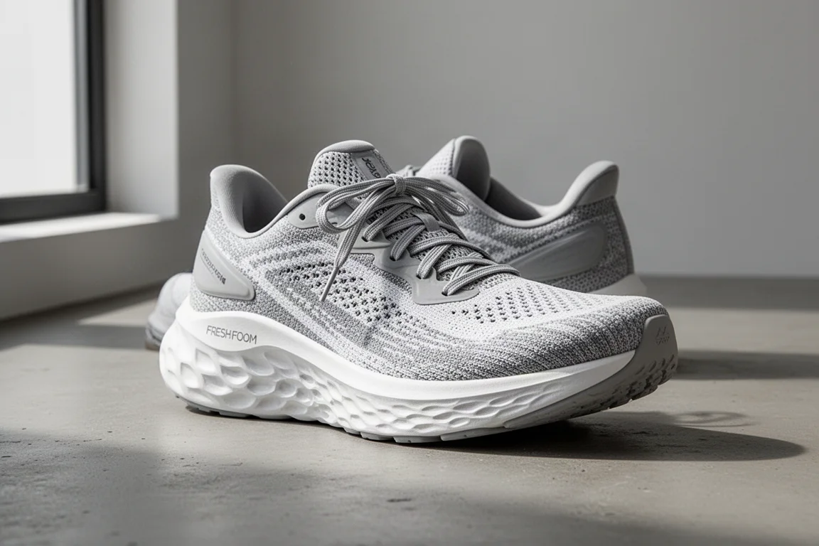 New Balance Fresh Foam X 1080 v12 跑鞋放置於混凝土表面上