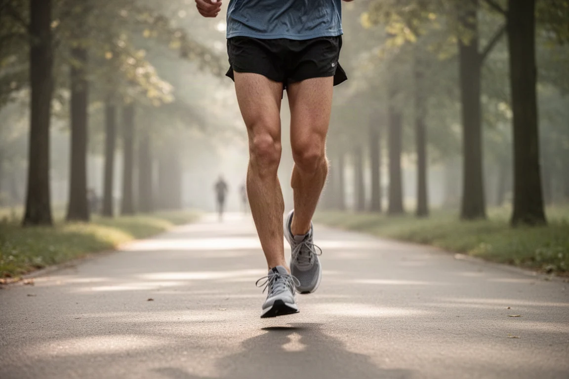 Tige en mesh respirant d'une chaussure de running avec perforations et collier rembourré