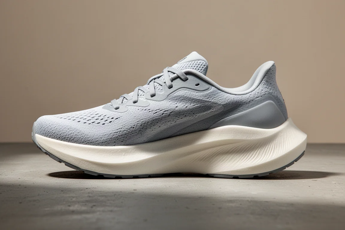 Semelle intermédiaire en mousse sculptée d'une chaussure de running de stabilité en studio
