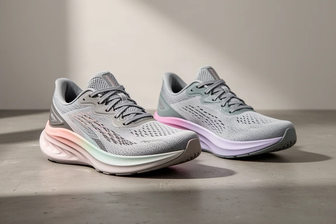 New Balance FuelCell SC Trainer v2 and v3 running shoes side by side on concrete