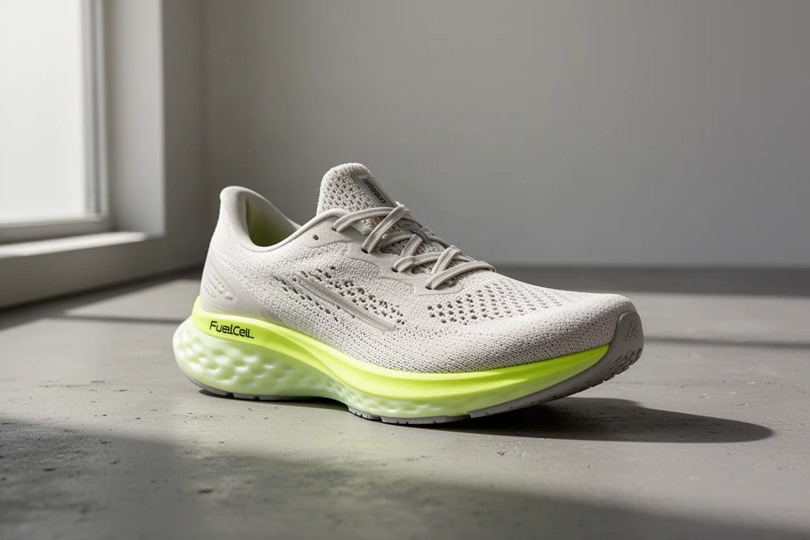 New Balance Rebel V3 running shoe on a matte concrete surface