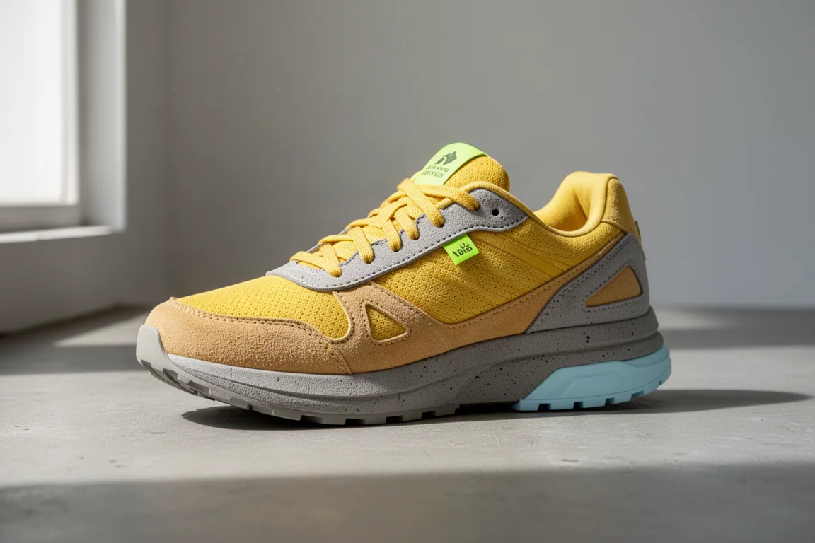 New Balance Rebel V4 Baklava running shoe on a concrete surface in soft light