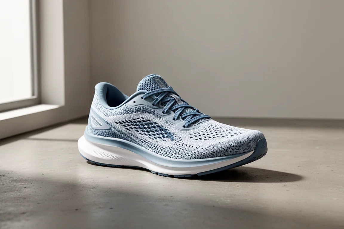 New Balance Rebel v4 running shoe on matte concrete surface