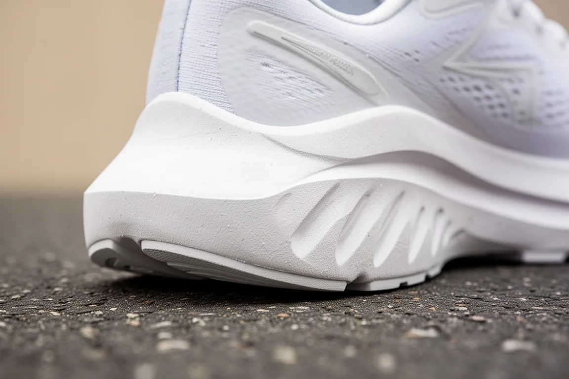 Dos zapatillas de running una al lado de la otra sobre suelo de madera, una muy amortiguada y otra de perfil bajo