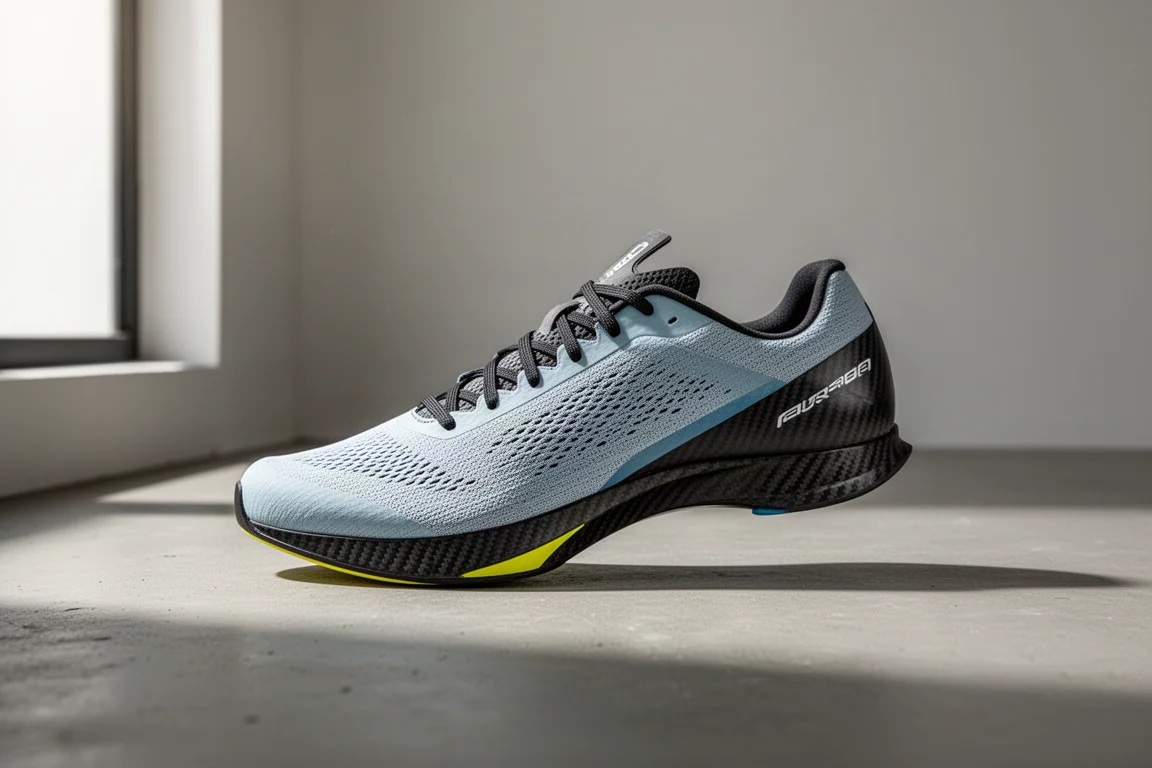New Balance SC Elite V5 carbon plate racing shoe on a concrete surface