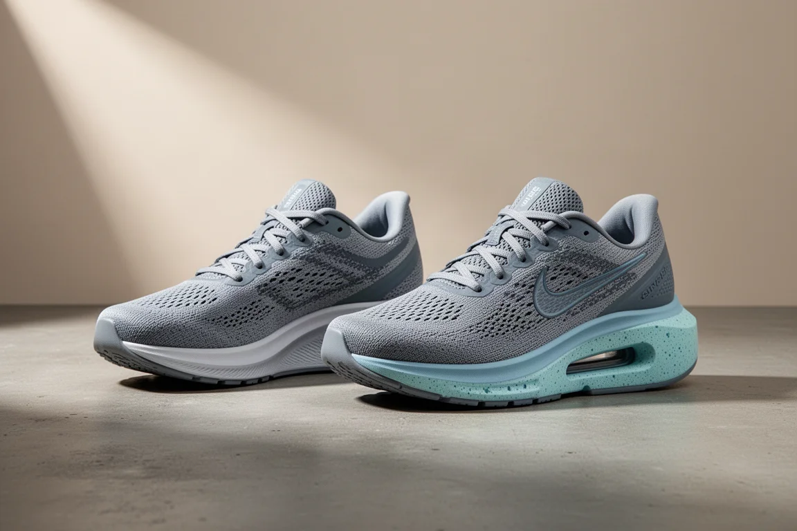 Due scarpe da running New Balance affiancate su una superficie in cemento