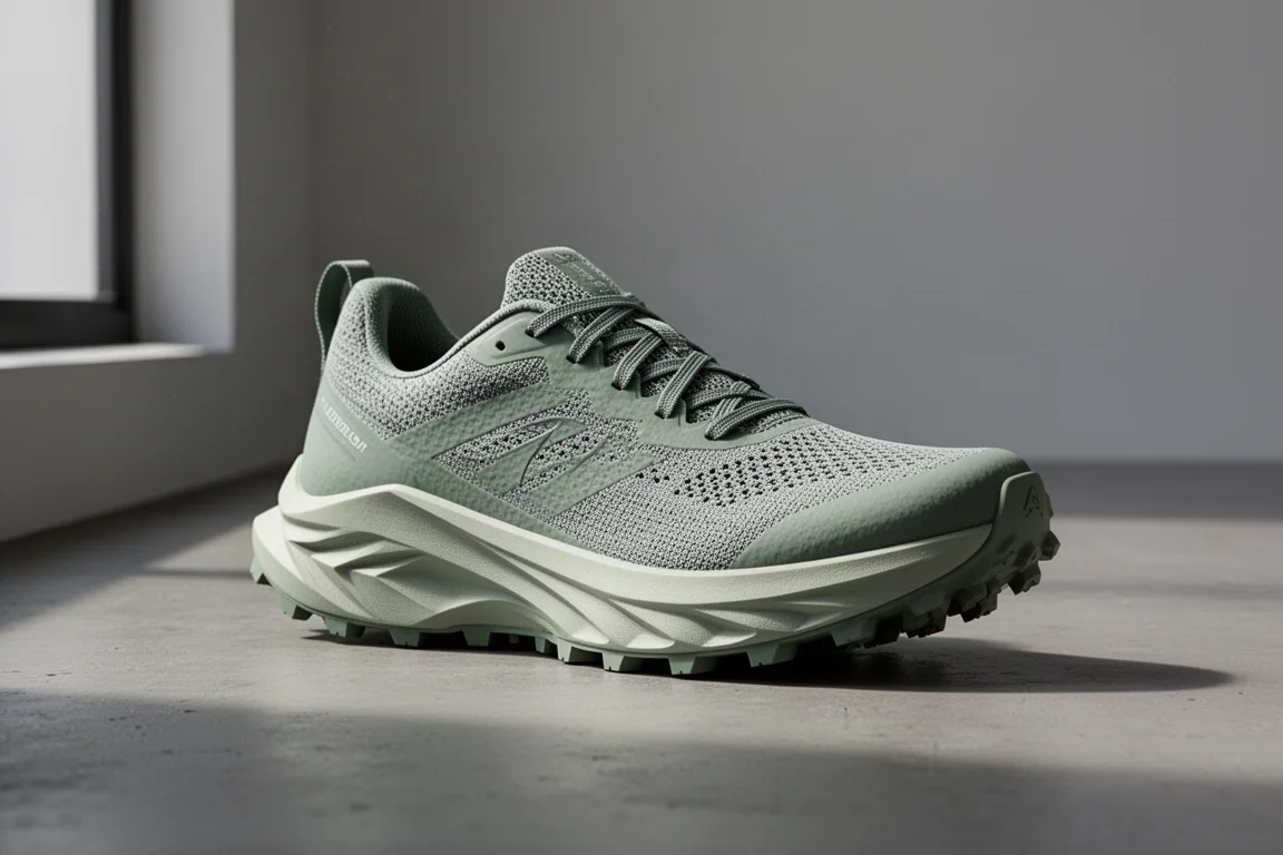 New Balance SC Trail shoe shown three-quarter angle on a concrete surface