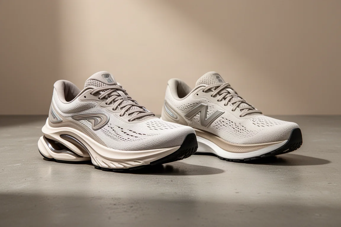 New Balance SC Trainer and New Balance 880 running shoes side by side on concrete