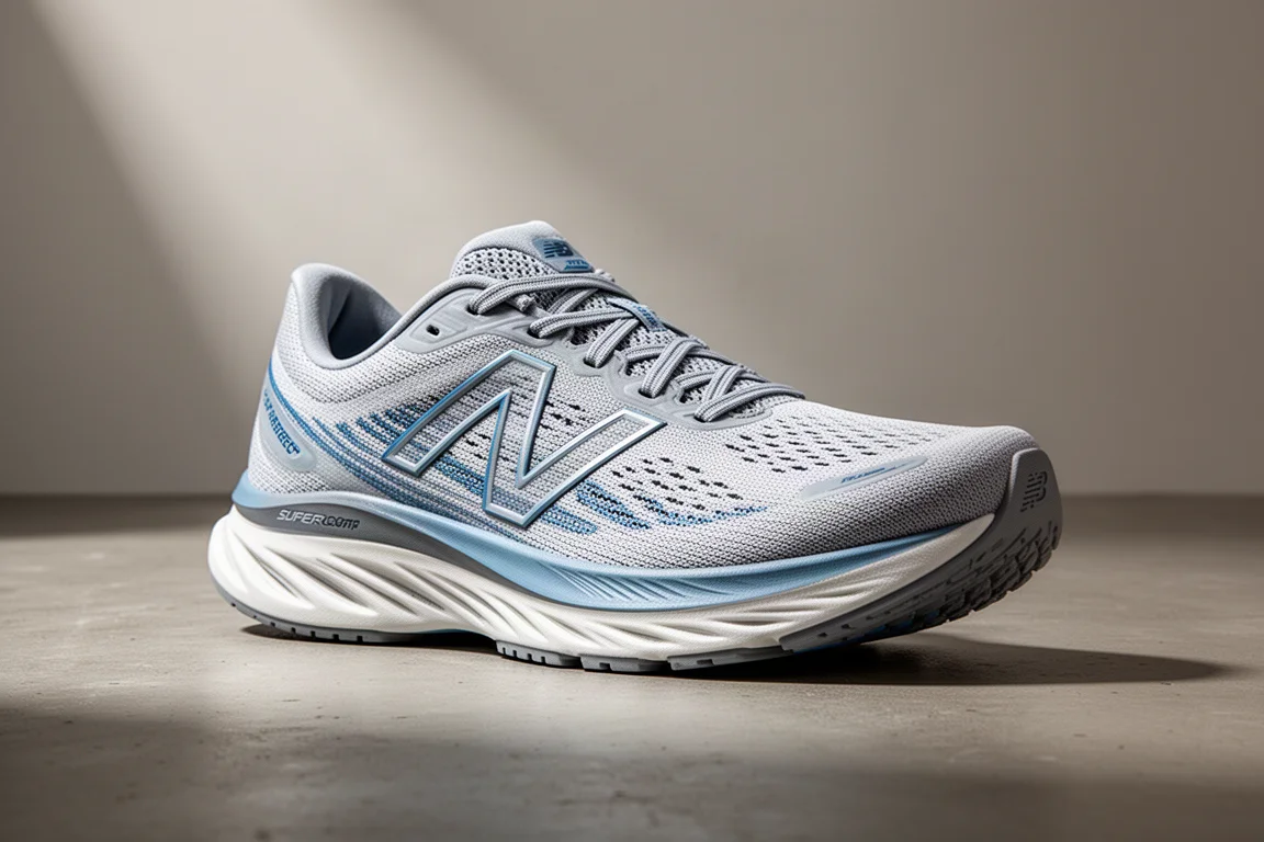 Scarpa da running New Balance SuperComp Rebel v1 mostrata a tre quarti su cemento