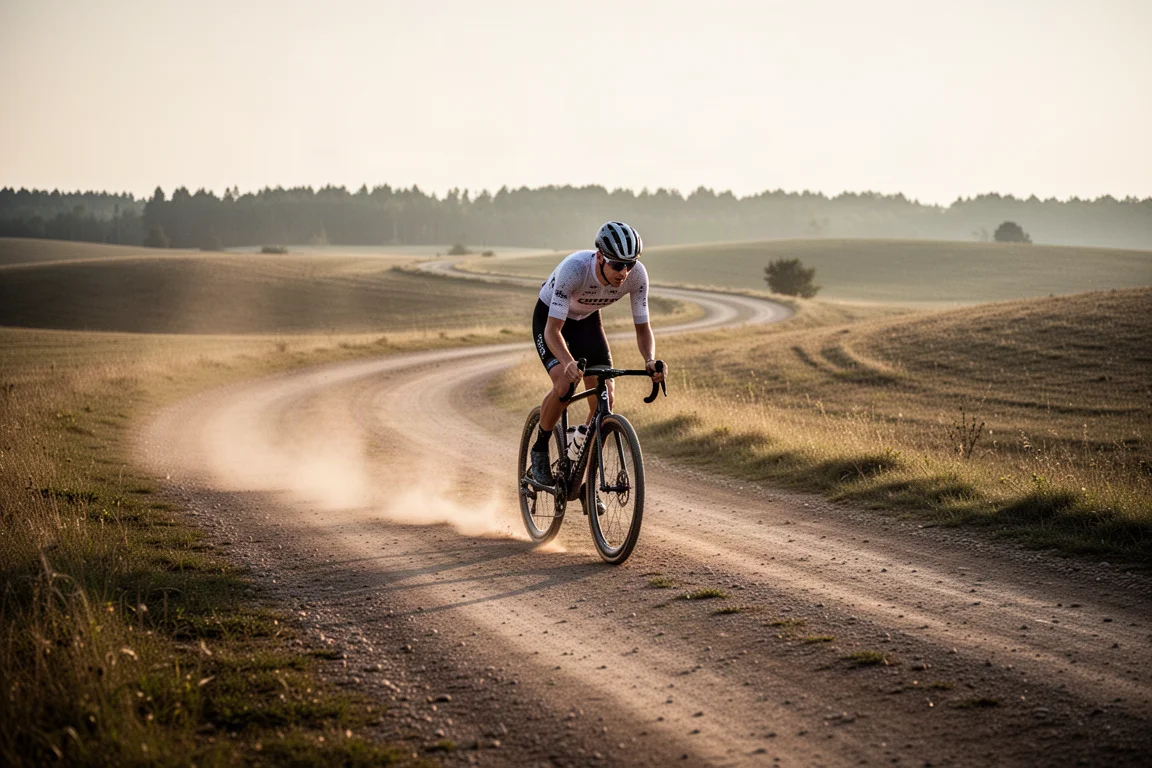 Draufsicht auf flach ausgelegte Fahrradwerkzeuge, eine Waage und ein Notizbuch auf grauem Beton