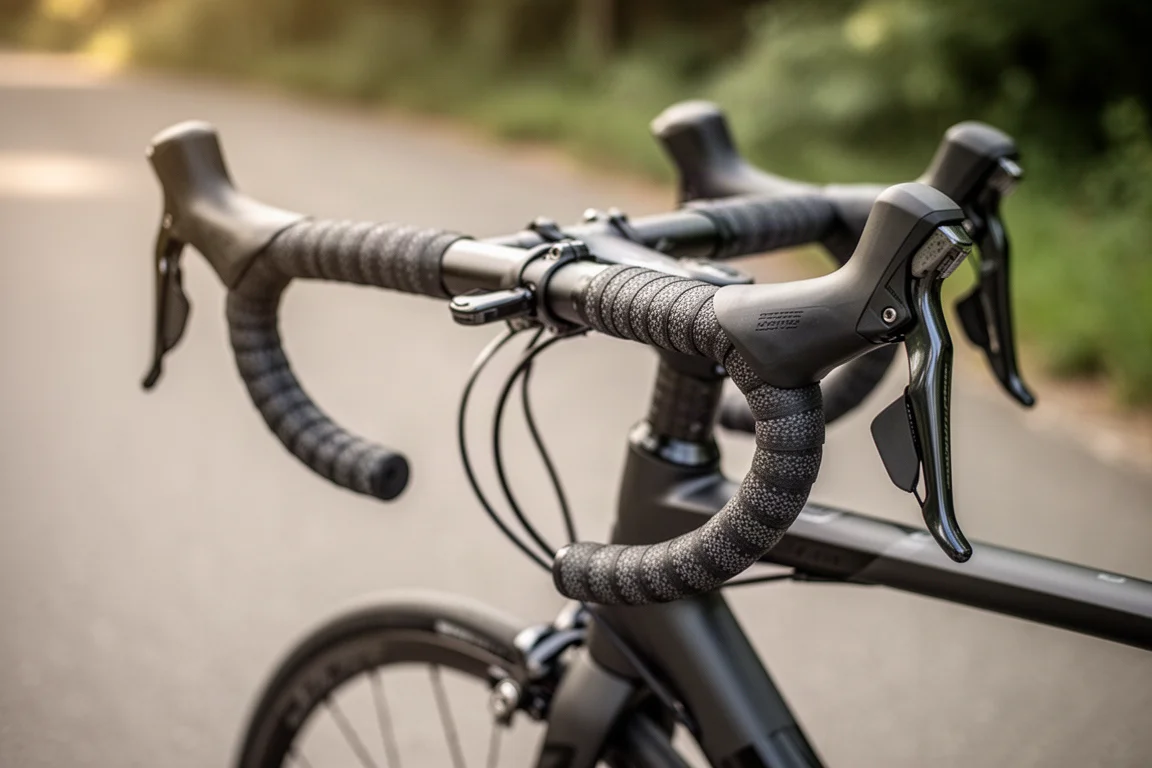 Cyklist som klättrar uppför ett bergspass med en ventilerad landsvägshjälm