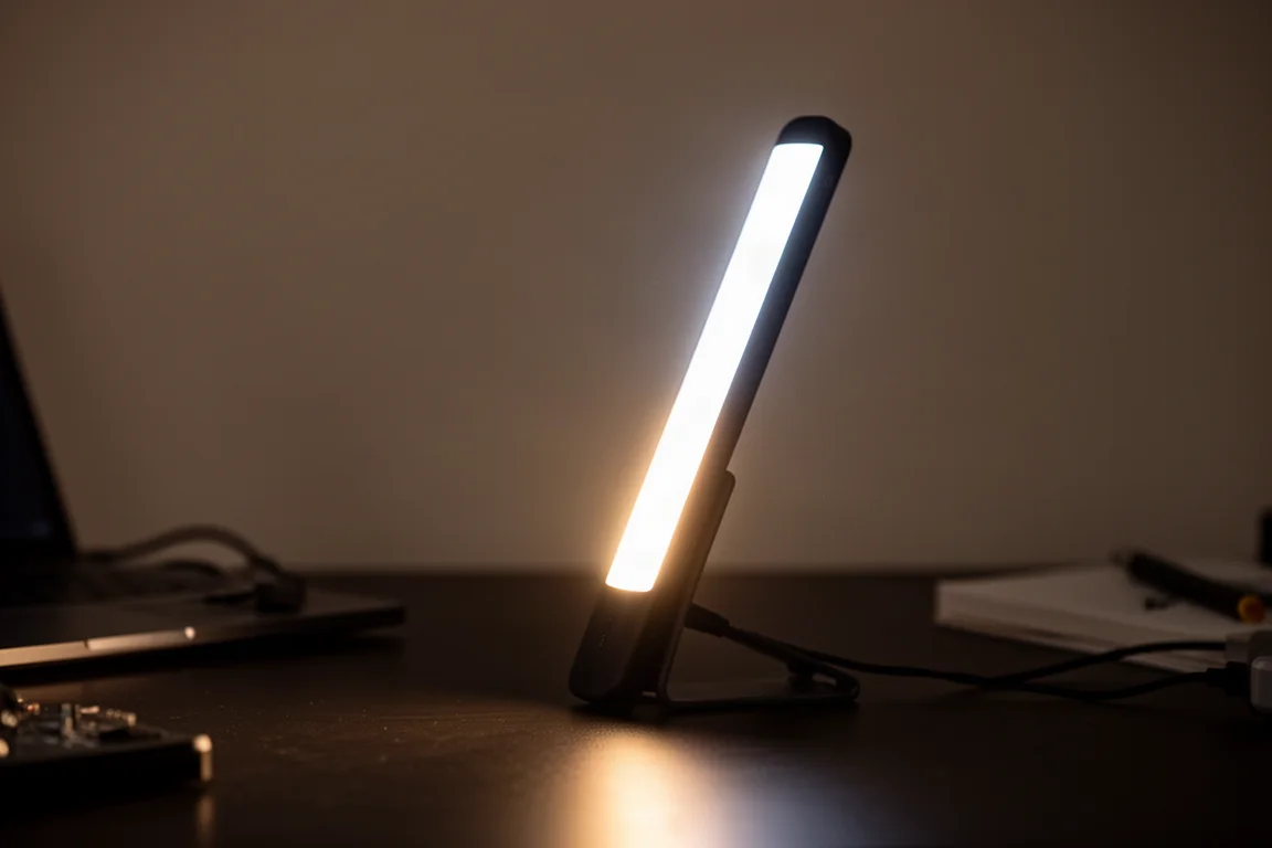 LED-Stableuchte, die einen dunklen Arbeitsbereich unter einer Spüle beleuchtet