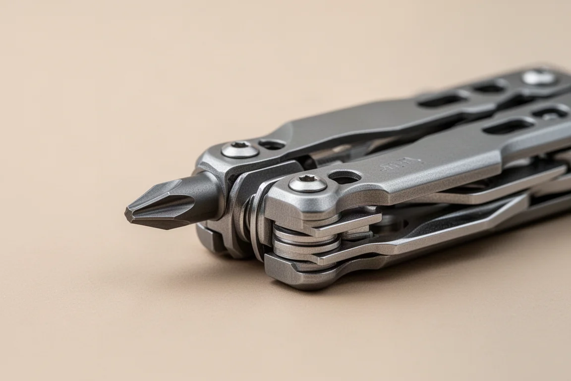 Three-dimensional Phillips driver bit being tested in a multi-tool