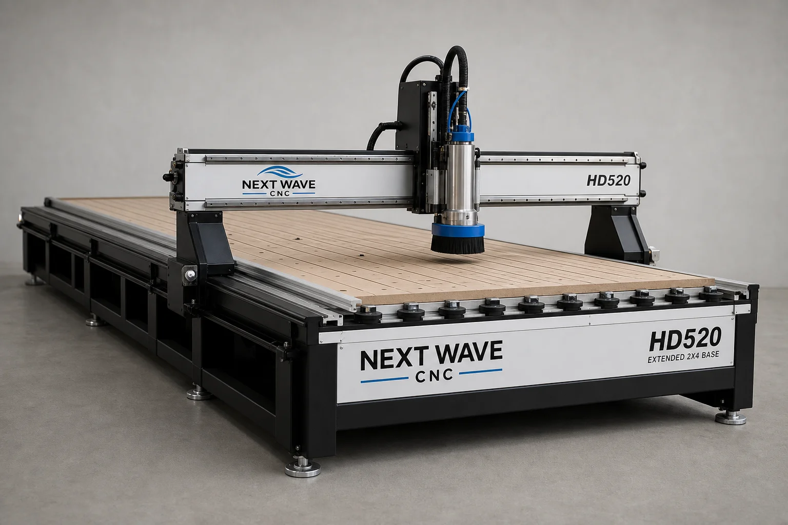 Carbide 3D、NextWave CNC、OnefinityのCNCマシン6台を並べた様子