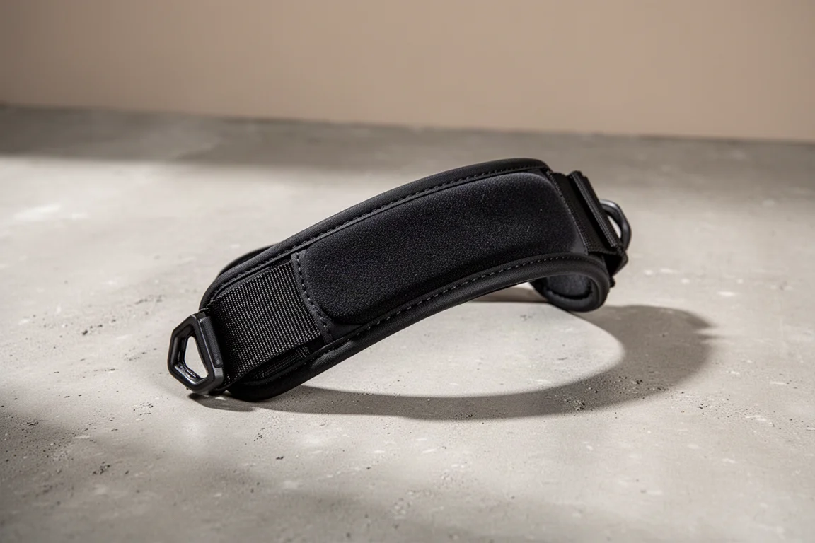 Sangle de talon Nidecker Comfort Fit avec rembourrage en mousse sur une surface en béton