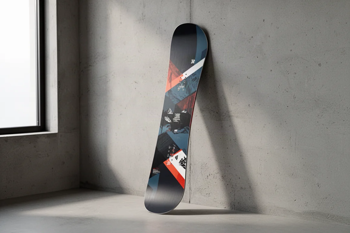 Nidecker Sensor Pro freestyle 單板雪板直立立於混凝土表面