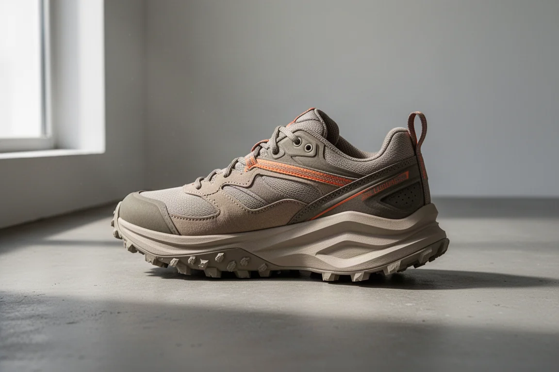 Scarpa da running Nike ACG Pegasus Trail vista a tre quarti su una superficie in cemento