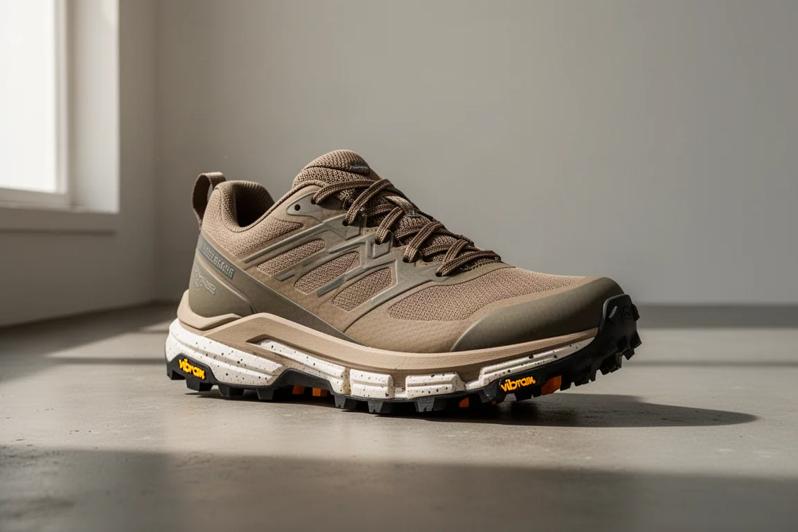Scarpa Nike ACG Zegama Trail su una superficie di cemento opaco