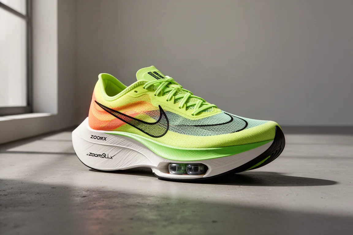 Nike Alphafly 3 racing shoe in three-quarter view on a concrete surface