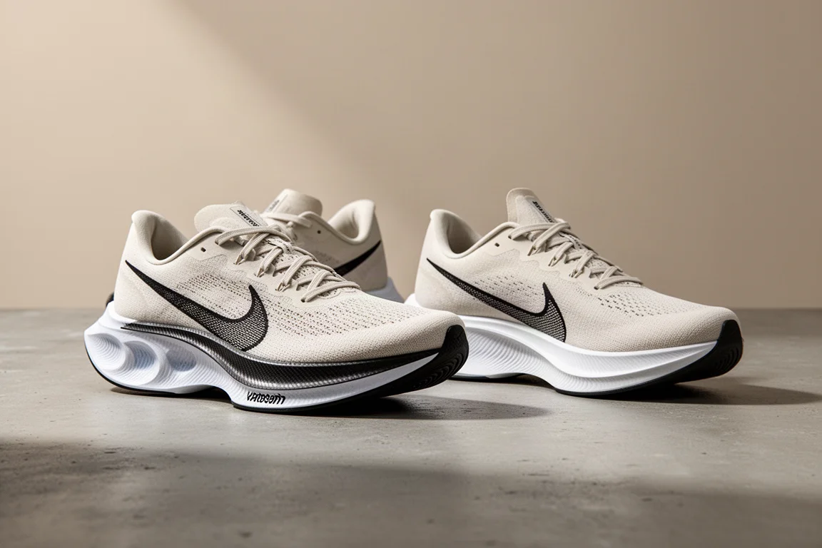 Nike Alphafly 3 and Vaporfly 4 racing shoes side by side on concrete