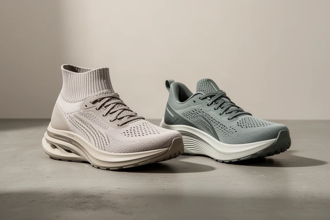 Nike Invincible 3 and New Balance Fresh Foam More V4 running shoes side by side