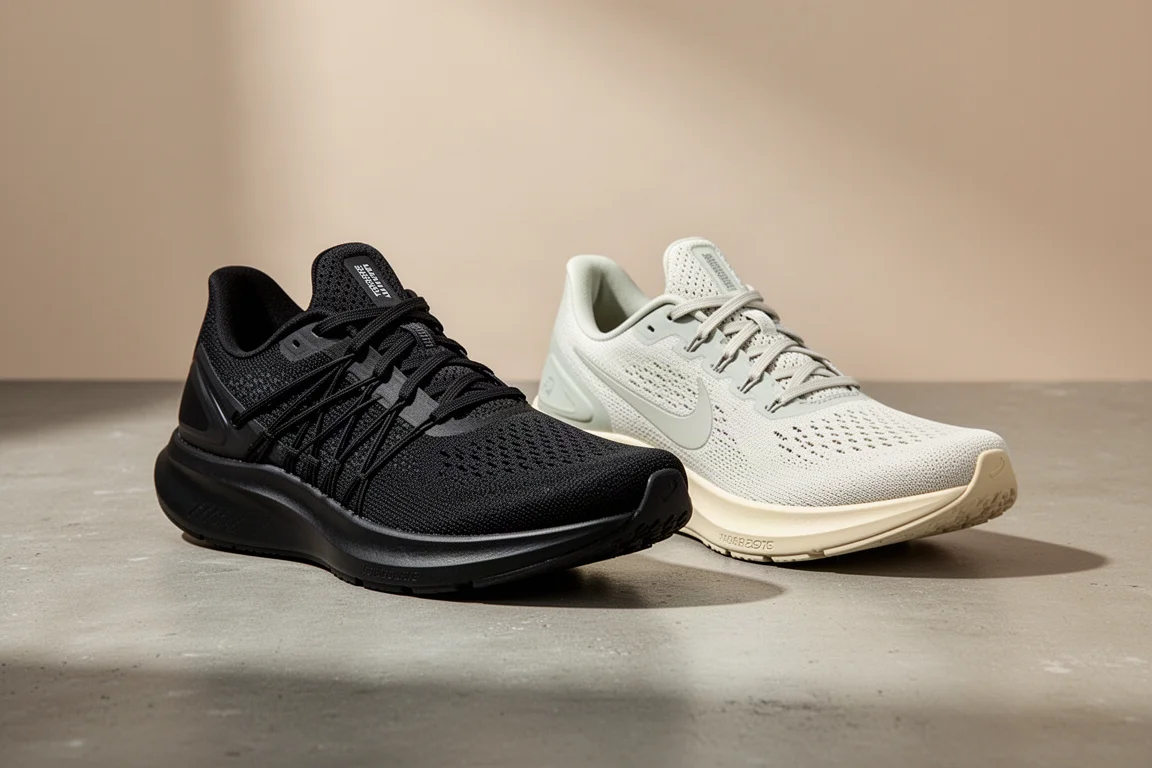 Nike Pegasus 38 and Pegasus 39 running shoes side by side on concrete