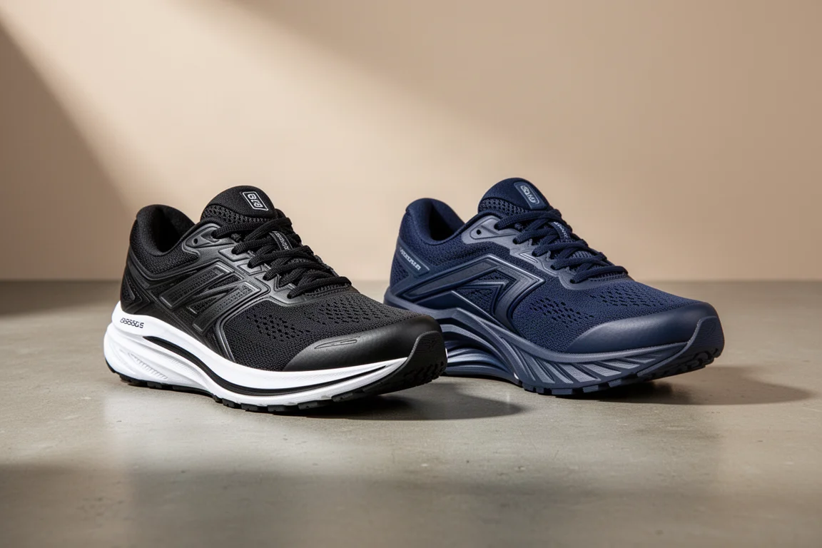 Nike Pegasus 41 and New Balance Rebel v4 running shoes side by side on concrete