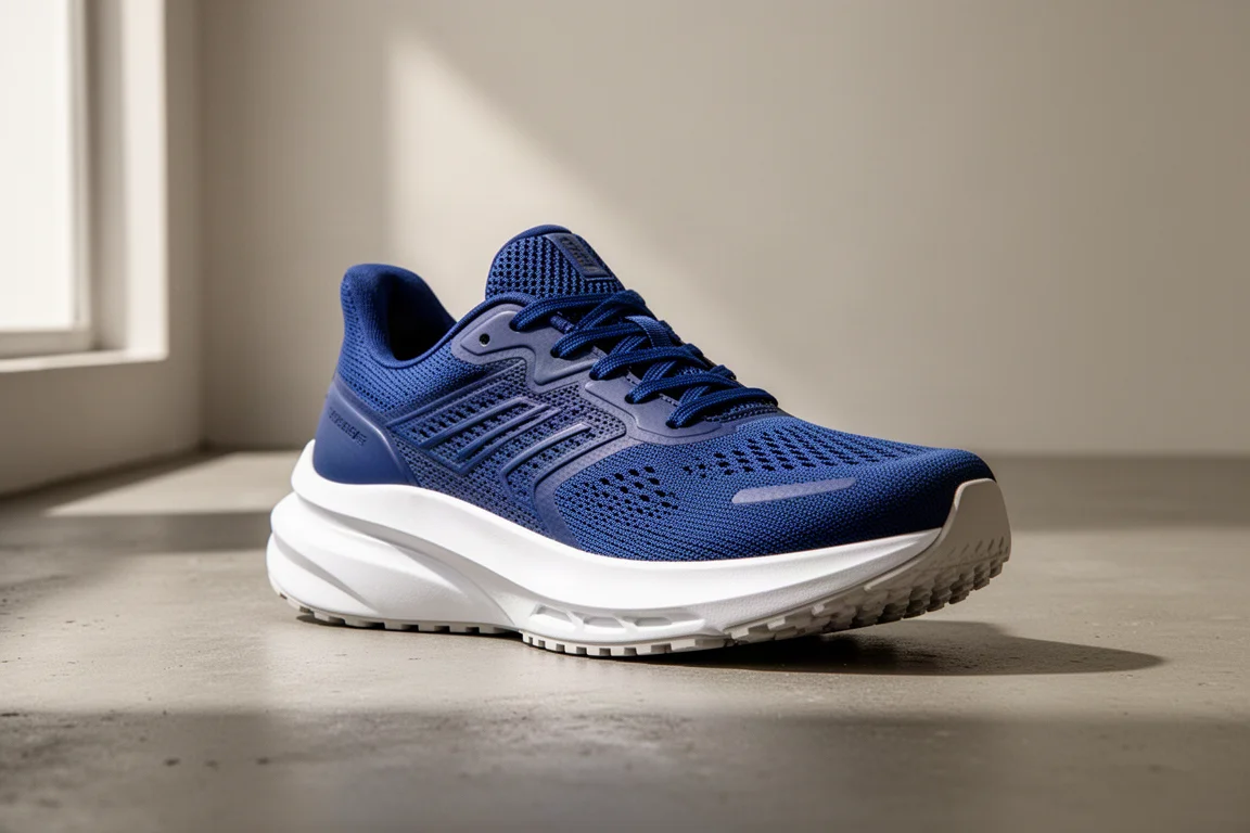Nike Pegasus Plus 2 跑鞋以四分之三角度擺放在混凝土上