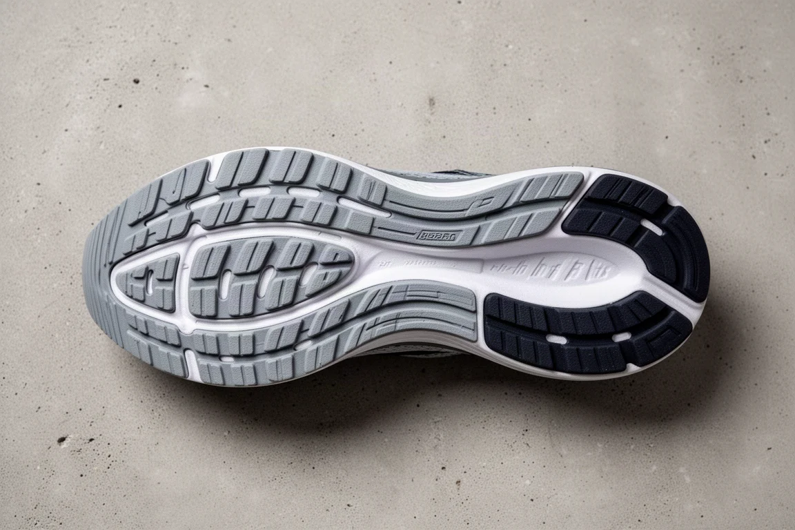 Two daily trainer running shoes side by side on a wooden floor