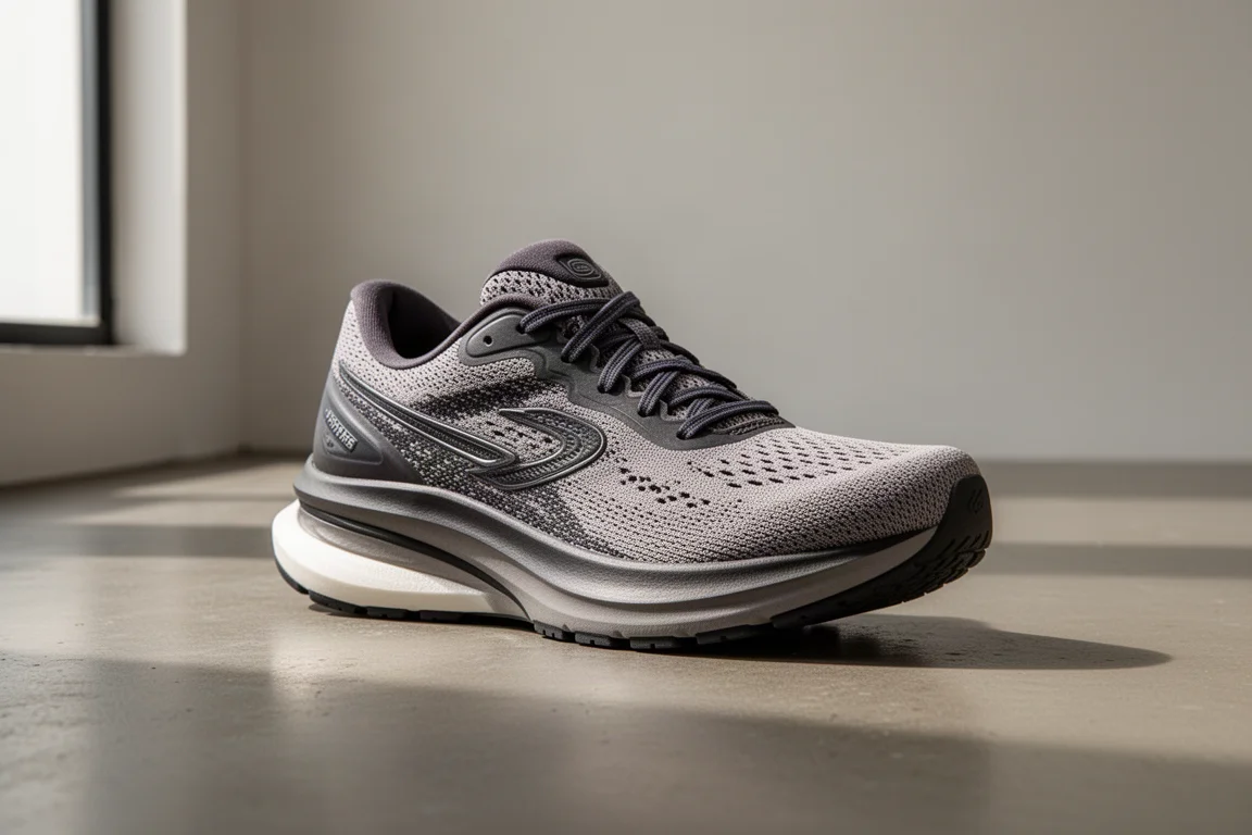 Nike Structure Plus stability running shoe on a concrete studio floor