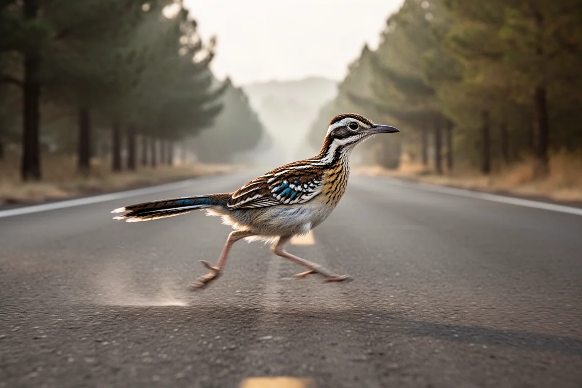 Corredora em ritmo de meia maratona em uma estrada aberta