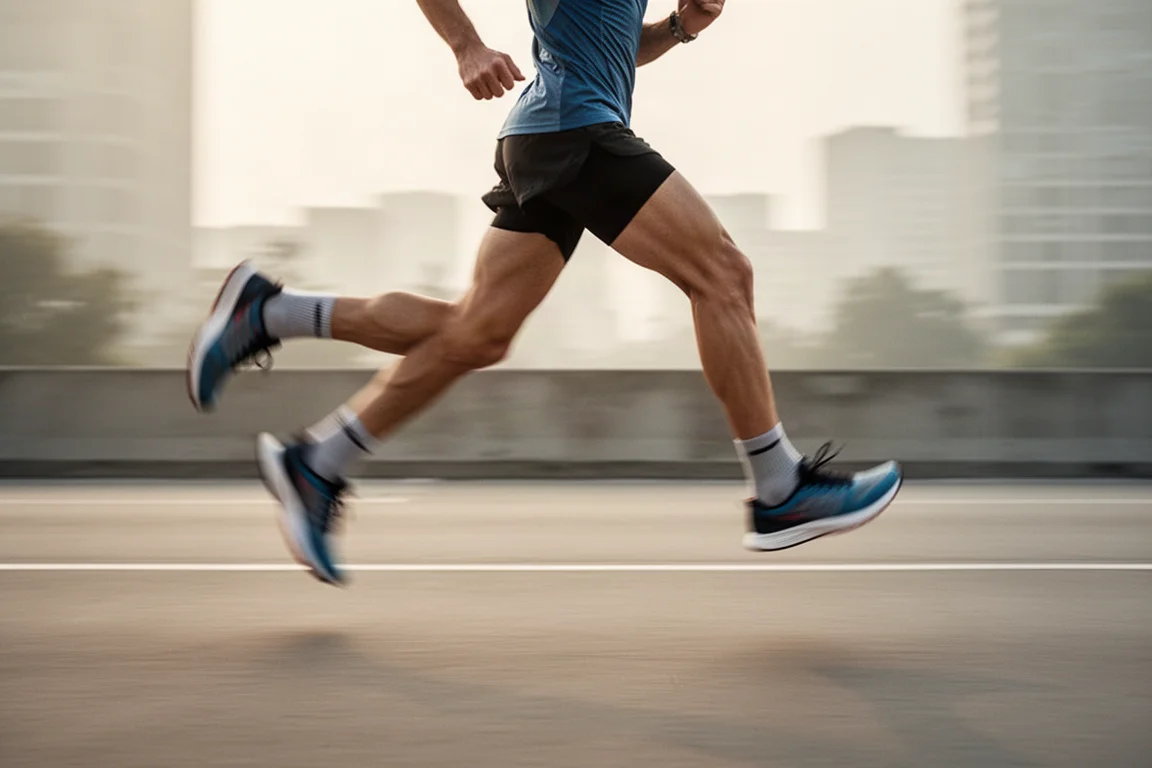 Close-up of the updated padded heel collar of a racing shoe