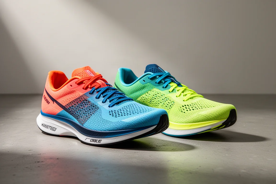 Nike Vaporfly 4 and Vaporfly 3 racing shoes side by side on concrete
