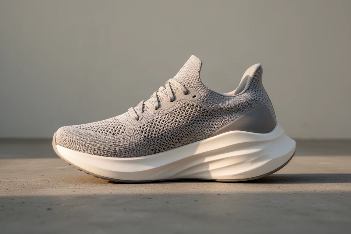 Nike Vaporfly Next% 3 racing shoe on a concrete surface in morning light