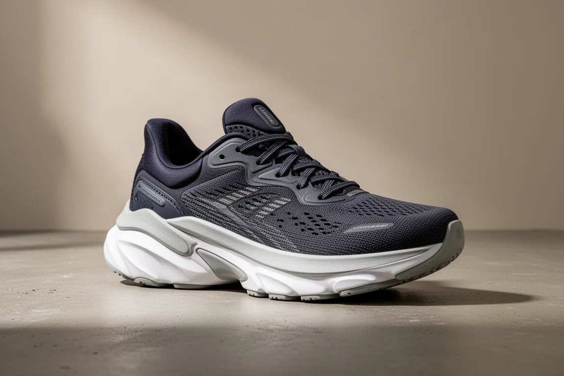 Nike Vomero 17 running shoe with thick cushioned midsole on concrete