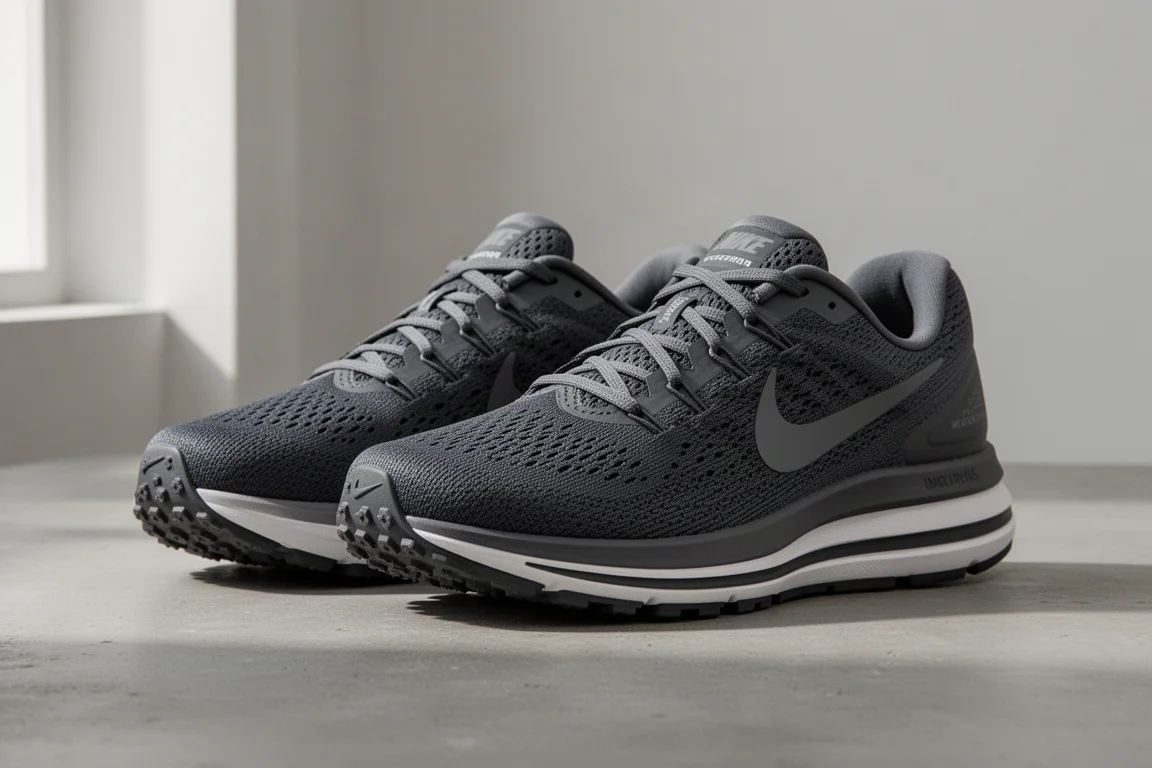 Nike Vomero 17 running shoes on a matte concrete surface