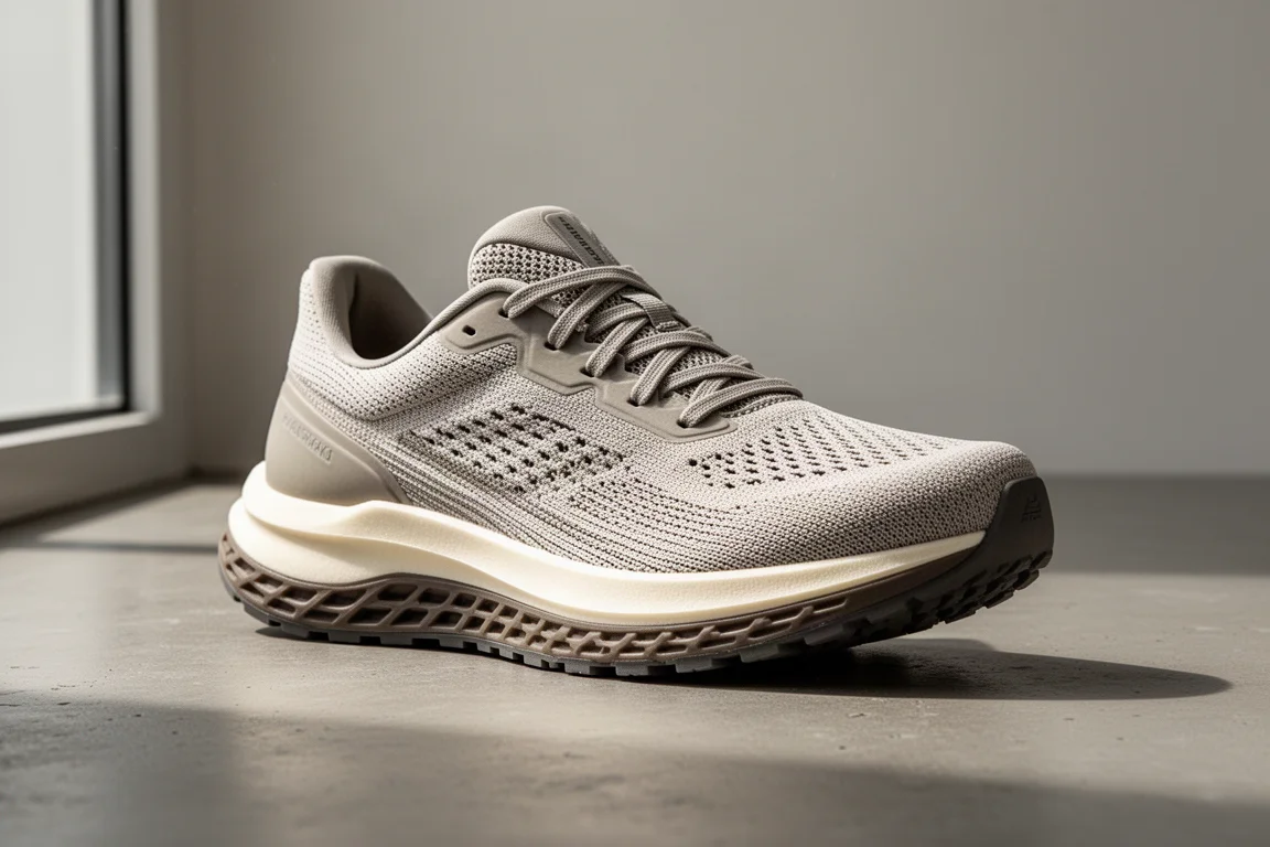 Nike Vomero 17 running shoes in forest green on a concrete surface