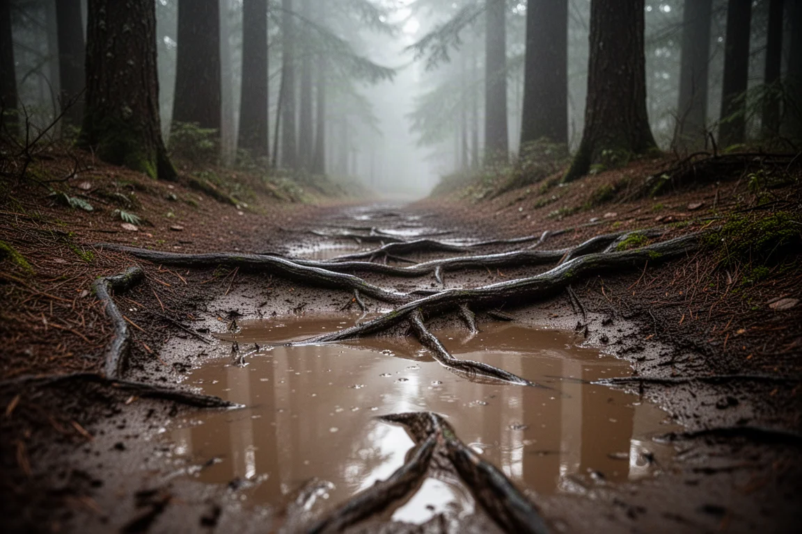 Winding trail through green countryside near London