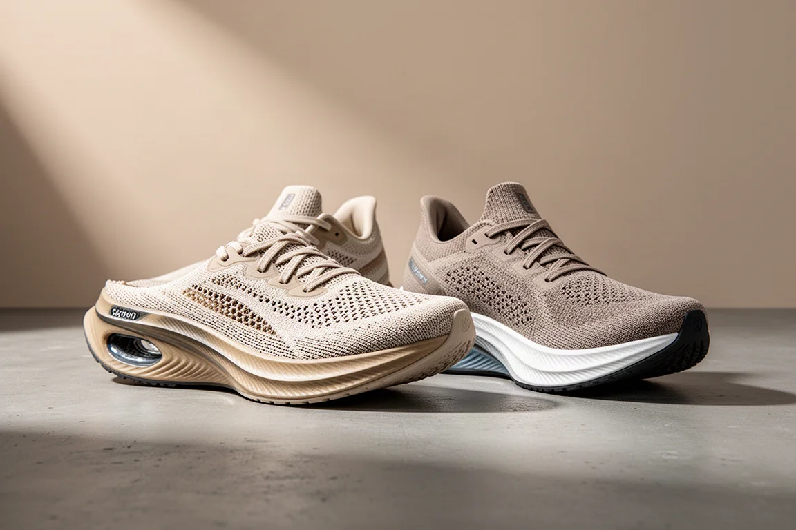 Nike Zoom Fly 6 and Puma Deviate Nitro 4 running shoes side by side on concrete