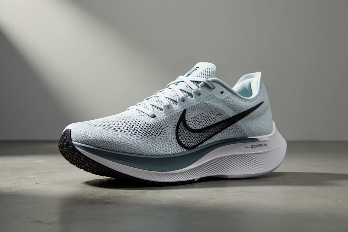 Nike ZoomFly 6 road running shoe on a matte concrete surface