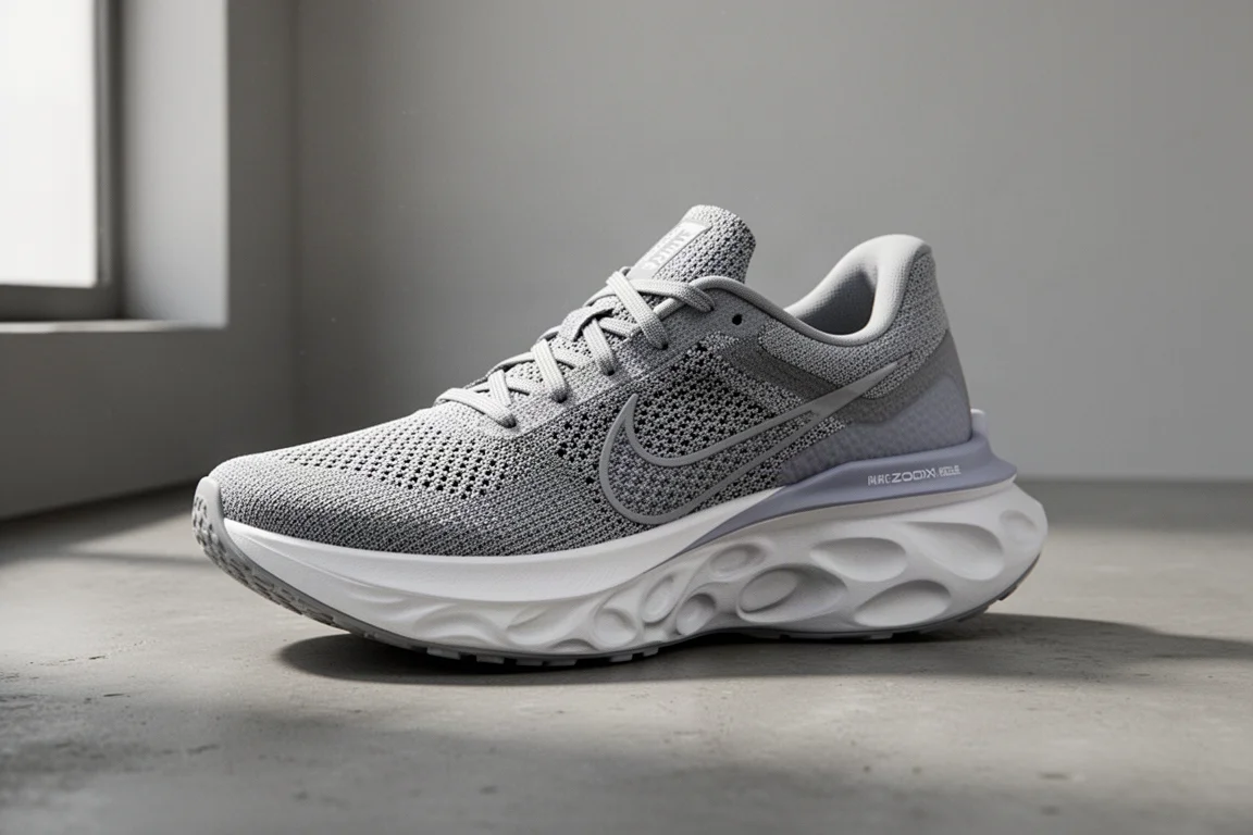 Nike ZoomX Invincible Run Flyknit 2 running shoe at a three-quarter angle on concrete